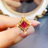 Anillo de Amatista Natural Popular al por Mayor de Fábrica Plata S925 Incrustado con Piedra Principal 6*6 Joyería de Lujo Venta Directa de Fábrica