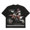 Camiseta de gran tamaño con hombros descubiertos, estilo rap, hip hop, Jus Wald, Juice WRLD, grafiti callejero europeo y americano.