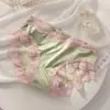 Calcinhas de Cetim com Renda Estilo Francês Pura Desejo para Mulheres, Modelo Novo Sexy 2025, Malha de Seda Gelada com Forro 100% Algodão