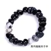 Pulseiras Exclusivas de Ágata Artesanais Transfronteiriças de Formato Irregular com Cores Mistas Vermelho e Preto Pulseiras Fantasia Acessórios Populares Europeus e Americanos