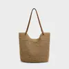 Bolsa Tote para Mulheres 2026 Novo Estilo Bolsa de Mão Grande Capacidade Ombro Palha Bolsa de Férias Tecida
