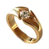 Anel de Cobre Banhado a Ouro com Strass, Moda Europeia e Americana Versátil, Joias de Personalidade Tendência, Acessórios de Mão Estilo Doce e Cool Venda por Atacado