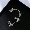 Arete Colgante de Lazo para Niña Francesa Sin Perforaciones Pinza para Oreja Dulce Lindo Personalizado Circonita Microincrustada Lujo Ligero Pendientes Pesados