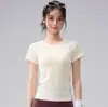 Top de Fitness de Manga Corta de Secado Rápido Transpirable de Cuello Redondo Sin Costuras de Alta Elasticidad Pantalones Cortos Deportivos de Cintura Alta Levanta Glúteos Conjunto de Yoga