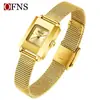 Reloj de Mujer Ofns Amazon Impermeable Lujo Ligero Cuadrado Pequeño Reloj de Cuarzo Casual de Negocios para Mujer Artículo Popular Transfronterizo