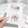 Unhas postiças artesanais cor nude estilo gatinho com corrente de strass, delicadas, clareadoras de pele, longas, para uso diário, removíveis