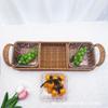 Rattan de imitação tecido com acrílico luxo leve alta qualidade novo prato para lanches lanches para chá da tarde compartimento para frutas secas doces