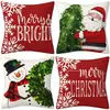 Capas de almofada de Natal outono e inverno transfronteiriças, capas de almofada de sofá, almofadas decorativas de linho estampadas, atmosfera de Natal no atacado