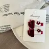Nuevo Pasador de Pelo con Lazo de Amor de Terciopelo Borgoña para Niños, Diadema, Pasador, Pinza Lateral, Goma Elástica