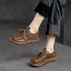 Shanghai Jiejie - Zapatos casuales de verano para mujer, cómodos, con suela disuelta, con cordones y agujeros, sandalias de piel de vaca pulida en color