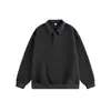 Sudadera de Manga Larga con Cuello Solapa Estilo Old Money Marca Trendy Transfronteriza Cuello Alto Peso Pesado Nueva Colección Otoño e Invierno 2025 Sudadera Simple de Color Puro para Hombre