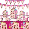 Amazon Barbie Princesa Desenho Animado Festa Infantil Prato de Papel Decorativo Guardanapo de Papel Toalha de Mesa Descartável Louça de Festa