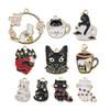 Surtido de 100 adorables accesorios para hacer gotas de aceite de gatitos, llaveros, pendientes, hebillas, pulseras, collares, colgantes con borde cruzado, gran oferta.
