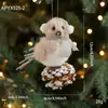 Colgante de Pájaro de Felpa Gris Rama Piña Artificial Tela Árbol de Navidad Colgante de Gorrión Sombrero Decoración de Ventana