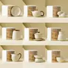 Juego de Tazas de Té de Cerámica Yuhuang Ru Kiln con Tapa y Tazón, Taza de Maestro, Taza Individual, Taza de Té Personal de Alta Gama, Juego de Té Kung Fu