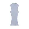 Ropa exterior de punto sin mangas de estilo coreano minimalista de alta gama, cuello alto ajustado, para mujer, con un estilo de chica popular.