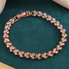 Joyería Europea y Americana Lujo Accesible Pulsera Romana Moda Cristal Pulsera Corazón de Durazno Set de Pulseras de Cristal con Diamantes Joyería de Novia