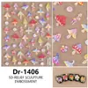 Redanco5D Embutido Popular Desenho Animado Adesivo para Unhas Luster de Concha Cogumelo Estéreo Adesivo de Unha Dr1405
