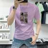 Camiseta Explosiva de Manga Corta para Hombre 2025 Nueva Camiseta de Cuello Redondo para Hombre Verano Ins Moda Estampada Ajustada Manga Media Top