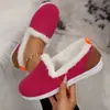 Botas de Nieve para Mujer de Invierno Transfronterizas, Color Bloqueado Nuevo, Suela Plana, Forradas de Felpa, Acolchadas, Cálidas, Talla Grande, Zapatos Bajos de Algodón Deseo