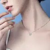 Estilo Ins Collar de Moissanita para Mujer Un Quilate Plata de Ley S925 Cadena para Clavícula Sudadera Modelo Caliente de Exportación Venta al por Mayor