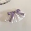 Grampo de Cabelo com Laço de Fita Roxa Estilo Coreano na Barra da Saia, Doce Temperamento, Parte de Trás da Cabeça, Meio Preso, Presilha de Primavera, Presilha Superior, Presilha de Rabo de Cavalo