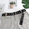 Cinturón Ancho de Lona con Ojales Completamente Automático para Mujer Estilo Ins Negro Distintivo Moderno Decorativo Cinturón para Pantalones para Hombre Combinación Perfecta 3 Estilos