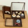 Marco Hueco de Exhibición de Mariposa Vintage Soporte para Exhibir Caja de Almacenamiento para Joyería y Coleccionables Marco de Exhibición de Vidrio Real con Tapa abatible para Muñecas