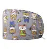 Gorro de enfermera con circunferencia de cabeza grande, sombrero de dibujos animados estampado, algodón, ajustable, sombrero de trabajo cómodo para hombres y mujeres, para el cabello