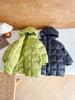 Wind Valley 2024 Invierno Nuevo Ropa Infantil Infantil Coreana de Alta Gama Color Sólido Chaqueta de Plumón de Media Longitud con Capucha para Niños y Niñas
