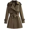 Cortavientos para Mujer 2024 Principios de Primavera y Otoño Nuevo Estilo Coreano Pequeño de Longitud Media Abrigo Exterior Elegante Estilo Británico Abrigo Exterior de Gama Alta