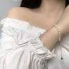 Pulsera de Perlas Naturales de Agua Dulce para Mujer, Lujo Ligero, Alta Gama, Nicho, Cuentas Espaciadoras de Cristal Simples, Cuentas Pequeñas de Arroz, Joyería de Perlas