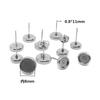 Aretes mayoristas transfronterizos de acero inoxidable con soporte de piedra de disco 6-12 mm en forma de arco, aguja soldada para DIY, accesorios de joyería
