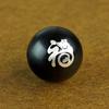 Madera de Ébano Incrustada con Carácter de Plata '' Cuentas del Zodiaco Doce Cuentas Sueltas Sándalo Morado Año del Zodiaco Incrustado Accesorios para Joyería de Mano Hecho a Medida