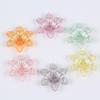 Venta al por mayor de fábrica acrílico con agujero pasante color plateado flor de seis pétalos DIY pétalos pequeños frescos copo de nieve accesorios para el cabello accesorios para tocado