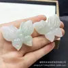 Colgante de Joyería para Orejas de Jade Verde Natural de Tianshan de Xinjiang, Colgante de Jade Lindo con Forma de Gato para Niñas, En Stock