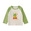 Cotton Hall Camiseta de Algodón Puro para Niños Otoño Niños y Niñas Bebé Dibujos Animados Tops Camisetas de Manga Larga para Niños Transpirables