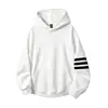 Comercio Exterior Transfronterizo Alta Calidad Sudadera con Capucha de Algodón 320g Unisex Retazos Rayas de Tres Barras Tallas Grandes Ropa Exterior