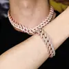 Collar Cubano de 20 mm Hip-Hop Europeo y Americano Full Diamond con Pinchos de Espina Joyería de Pulsera Personalizada de Moda para Hombres y Mujeres