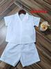 Nuevo traje de camisa blanca para niños verano algodón manga corta top 2025 nuevo traje de verano para bebé para niños