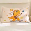 Funda de Almohada de Dibujos Animados Algodón Puro Paquete Individual 100 Gasa de Algodón Funda de Almohada para Niños Par Cubierta Protectora para Núcleo de Almohada 35X55