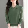 Vestido de Primavera y Otoño Camisa de Punto Top de Manga Larga para Mujer Camiseta Lassel para Madre de Mediana Edad Suéter Fino Camisa Jersey