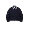 Roupas Vintage 25 Outono Novo Jaqueta Retrô Japonesa Falsa de Duas Peças para Homens e Mulheres com Gola Patchwork Casaco Casual para o Dia a Dia