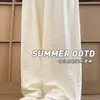 Pantalones Anchos Estilo Perezoso Azul para Mujer Primavera y Verano 2025 Nuevos de Cintura Alta con Caída Textura de Acetato Hilo de Seda de Hielo Leche Fujiyama
