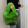 Bolsa de Pelúcia Estilo Novo Transfronteiriça, Bolsa de Mão de Pele Sintética de Guaxinim para Mulheres, Bolsa Tote de Grande Capacidade, Pele Sintética, Moda de Rua