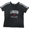 Amazon Verano Personalidad Retro Simple Bordado de Letras Top Corto Deportivo Calle Cuello Redondo Camiseta de Manga Corta para Mujer