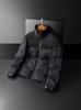 Estación Europea Invierno Nuevo Chaqueta de Plumas para Hombre Cuello Alto Corte Slim Estampada Engrosada Plumón de Pato Blanco Cálido Chaqueta de Plumas Abrigo