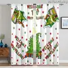 Cortinas de Grinch Navideño Decoración Festiva Cortinas Romanas Cortas Sin Taladro Cortinas Impresas Digitalmente