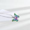 Comercio exterior el collar más vendido anillo de mariposa con gota de pegamento de siete colores pendientes de pintura esmaltada traje de colgante para banquete europeo y americano