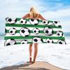 Toalla de playa de terciopelo de un solo lado para comercio exterior, toalla de playa de microfibra, toalla de baño de playa con diseño de rayas de fútbol, toalla de baño, playa de verano